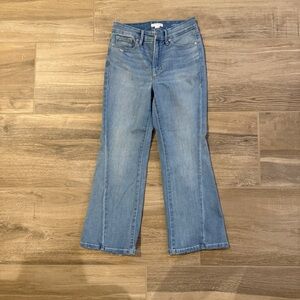 Good American Good Legs Crop Mini Boot Jeans Size 4 Light Wash